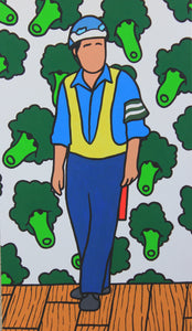 Worker Broccoli painting
